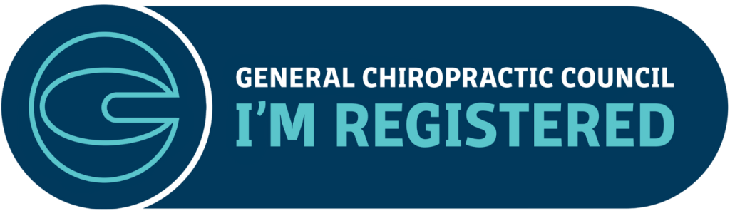 alt="Official logo of the General Chiropractic Council (GCC), certifying Fiona as a registered Chiropractor in the UK."